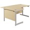 Jemini 1800mm Corner Desk, Left Hand, Silver Cantilever Legs, Maple