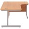 Jemini 1800mm Corner Desk, Right Hand, Silver Cantilever Legs, Beech