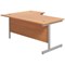 Jemini 1800mm Corner Desk, Right Hand, Silver Cantilever Legs, Beech