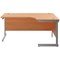 Jemini 1800mm Corner Desk, Right Hand, Silver Cantilever Legs, Beech