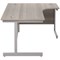 Jemini 1800mm Corner Desk, Right Hand, Silver Cantilever Legs, Grey Oak