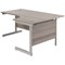 Jemini 1800mm Corner Desk, Right Hand, Silver Cantilever Legs, Grey Oak