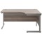 Jemini 1800mm Corner Desk, Right Hand, Silver Cantilever Legs, Grey Oak