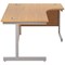 Jemini 1800mm Corner Desk, Right Hand, Silver Cantilever Legs, Oak