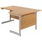 Jemini 1800mm Corner Desk, Right Hand, Silver Cantilever Legs, Oak