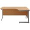 Jemini 1800mm Corner Desk, Right Hand, Silver Cantilever Legs, Oak