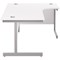 Jemini 1800mm Corner Desk, Right Hand, Silver Cantilever Legs, White