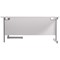 Jemini 1800mm Corner Desk, Right Hand, Silver Cantilever Legs, White