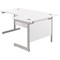 Jemini 1800mm Corner Desk, Right Hand, Silver Cantilever Legs, White