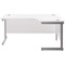 Jemini 1800mm Corner Desk, Right Hand, Silver Cantilever Legs, White