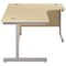 Jemini 1800mm Corner Desk, Right Hand, Silver Cantilever Legs, Maple