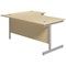 Jemini 1800mm Corner Desk, Right Hand, Silver Cantilever Legs, Maple