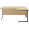 Jemini 1800mm Corner Desk, Right Hand, Silver Cantilever Legs, Maple