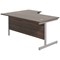 Jemini 1800mm Corner Desk, Right Hand, Silver Cantilever Legs, Walnut