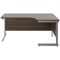 Jemini 1800mm Corner Desk, Right Hand, Silver Cantilever Legs, Walnut