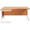 Jemini 1800mm Corner Desk, Left Hand, White Cantilever Legs, Beech