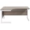 Jemini 1800mm Corner Desk, Left Hand, White Cantilever Legs, Grey Oak