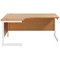 Jemini 1800mm Corner Desk, Left Hand, White Cantilever Legs, Oak