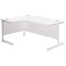 Jemini 1800mm Corner Desk, Left Hand, White Cantilever Legs, White