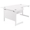 Jemini 1800mm Corner Desk, Left Hand, White Cantilever Legs, White