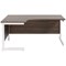 Jemini 1800mm Corner Desk, Left Hand, White Cantilever Legs, Walnut