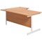 Jemini 1800mm Corner Desk, Right Hand, White Cantilever Legs, Beech