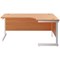 Jemini 1800mm Corner Desk, Right Hand, White Cantilever Legs, Beech