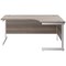 Jemini 1800mm Corner Desk, Right Hand, White Cantilever Legs, Grey Oak