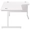 Jemini 1800mm Corner Desk, Right Hand, White Cantilever Legs, White