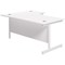 Jemini 1800mm Corner Desk, Right Hand, White Cantilever Legs, White