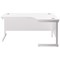 Jemini 1800mm Corner Desk, Right Hand, White Cantilever Legs, White