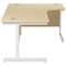 Jemini 1800mm Corner Desk, Right Hand, White Cantilever Legs, Maple