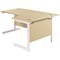 Jemini 1800mm Corner Desk, Right Hand, White Cantilever Legs, Maple