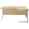 Jemini 1800mm Corner Desk, Right Hand, White Cantilever Legs, Maple