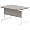 Astin 1200mm Rectangular Desk, White Cantilever Legs, Grey Oak