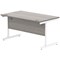 Astin 1400mm Rectangular Desk, White Cantilever Legs, Grey Oak