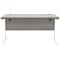 Astin 1400mm Rectangular Desk, White Cantilever Legs, Grey Oak