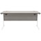 Astin 1600mm Rectangular Desk, White Cantilever Legs, Grey Oak