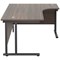 Jemini 1800mm Corner Desk, Right Hand, Black Double Upright Cantilever Legs, Walnut