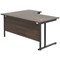 Jemini 1800mm Corner Desk, Right Hand, Black Double Upright Cantilever Legs, Walnut