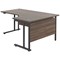 Jemini 1800mm Corner Desk, Right Hand, Black Double Upright Cantilever Legs, Walnut