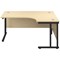 Jemini 1800mm Corner Desk, Right Hand, Black Double Upright Cantilever Legs, Maple