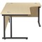 Jemini 1800mm Corner Desk, Right Hand, Black Double Upright Cantilever Legs, Maple