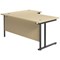 Jemini 1800mm Corner Desk, Right Hand, Black Double Upright Cantilever Legs, Maple