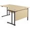 Jemini 1800mm Corner Desk, Right Hand, Black Double Upright Cantilever Legs, Maple