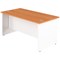 Jemini Two-Tone 1200mm Rectangular Desk, Panel End Leg, Beech & White