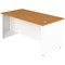 Jemini Two-Tone 1200mm Rectangular Desk, Panel End Leg, Oak & White