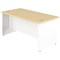 Jemini Two-Tone 1200mm Rectangular Desk, Panel End Leg, Maple & White