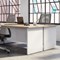 Jemini Two-Tone 1400mm Rectangular Desk, Panel End Leg, Grey Oak & White