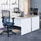 Jemini Two-Tone 1400mm Rectangular Desk, Panel End Leg, Grey Oak & White